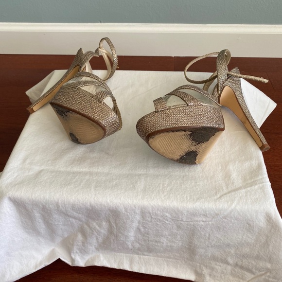 Caparros gold sparkly shimmer heels size 7 - Picture 4 of 5